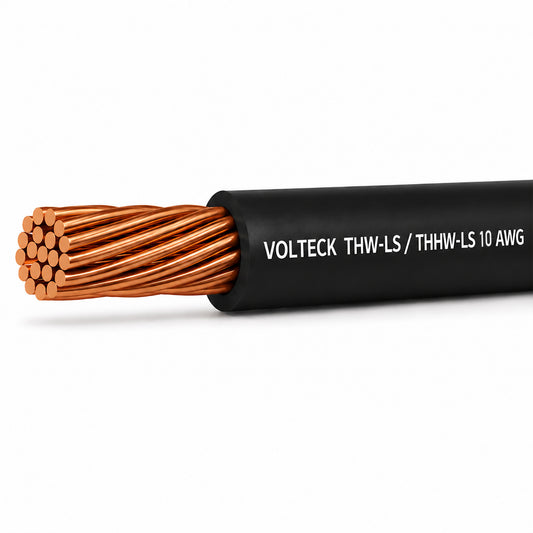 Caja con 100 m de cable THHW-LS 10 AWG negro, Volteck