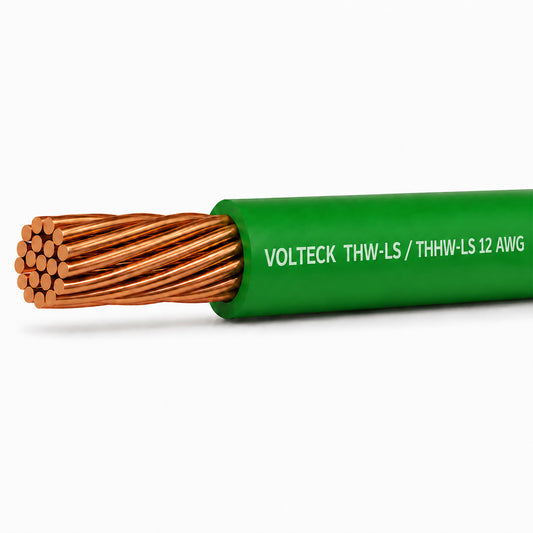 Caja con 100 m de cable THHW-LS 12 AWG verde, Volteck