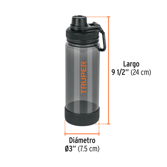 Botella de plástico para agua, 740 ml, TRUPER