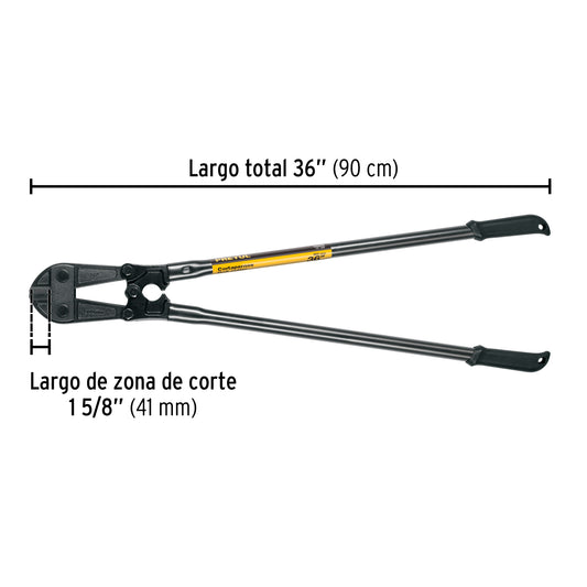 Cortapernos 36”, mango tubular, PRETUL