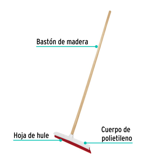 Jalador base plástico de 40 cm, con bastón de madera, KLINTEK