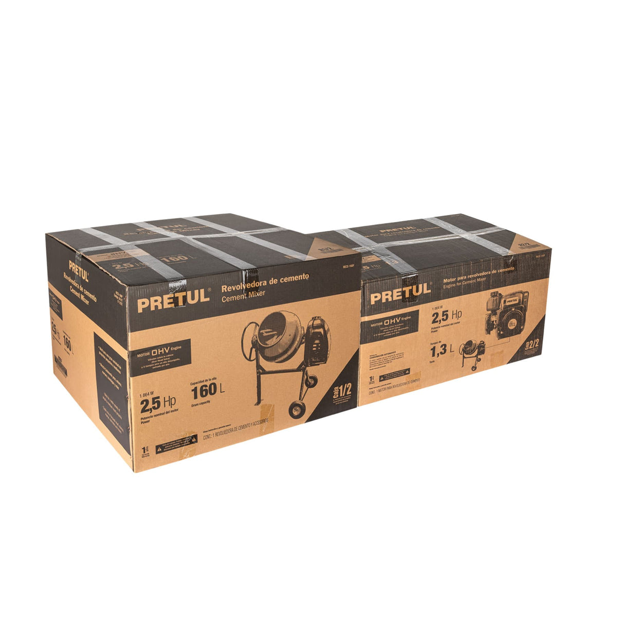Revolvedora de concreto 1/2 saco, uso ligero, gasolina, 160 L