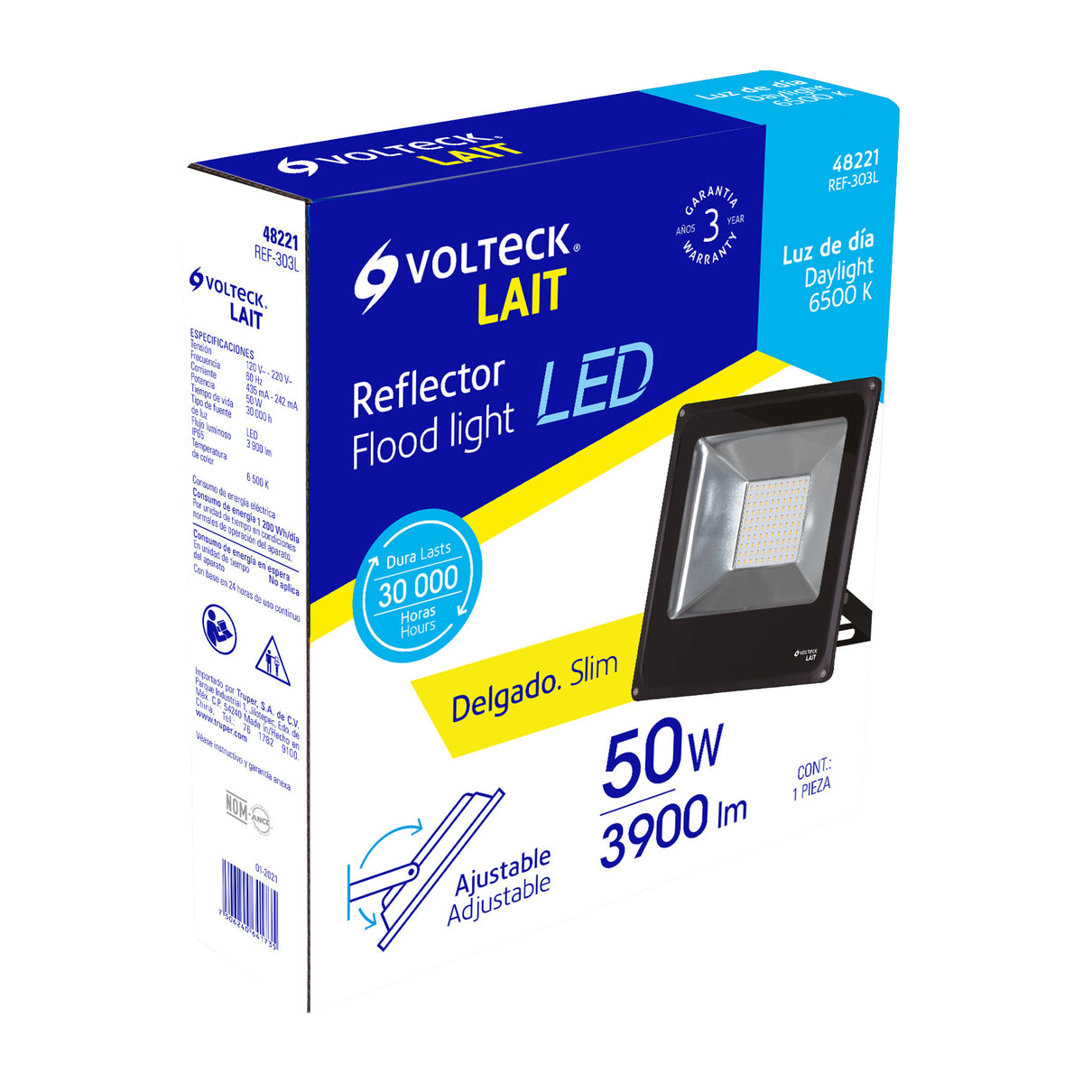 Reflector LED para exteriores 50 W, 6500 K, Volteck
