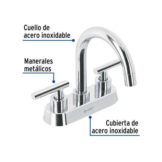 Mezcladora para lavabo, tipo bar, manerales palanca, cromo, TÚBIG