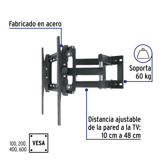 Soporte para pantallas de 26" a 65" articulado, VOLTECK