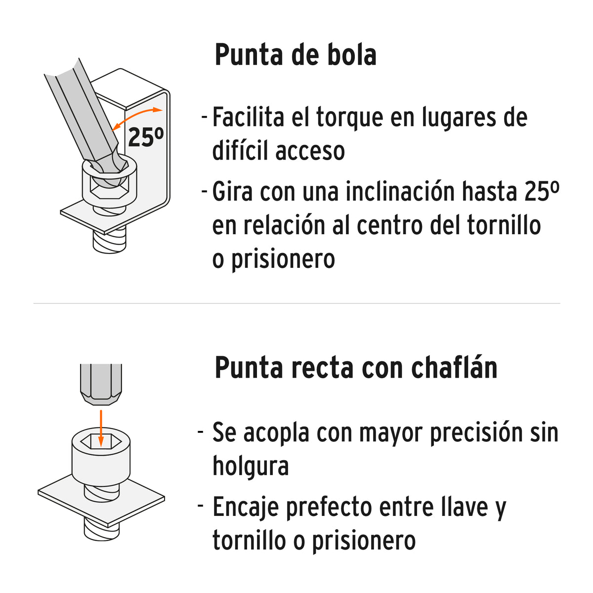 Juego de 25 llaves hexagonales mixtas largas, punta de bola