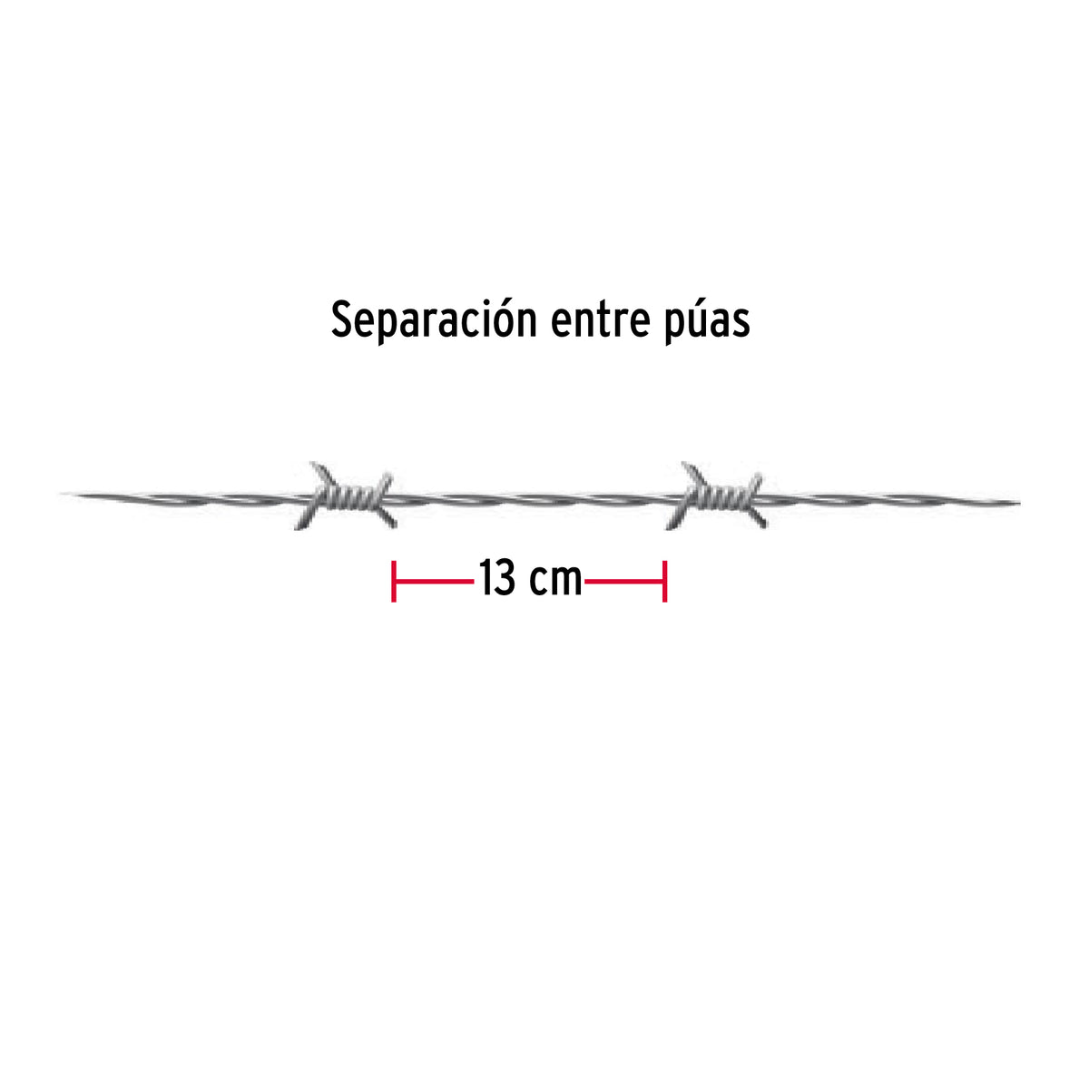 Rollo de alambre de púas 300 m, calibre 15.5, FIERO