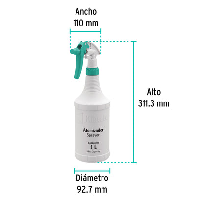 Atomizador de 1 litro, KLINTEK