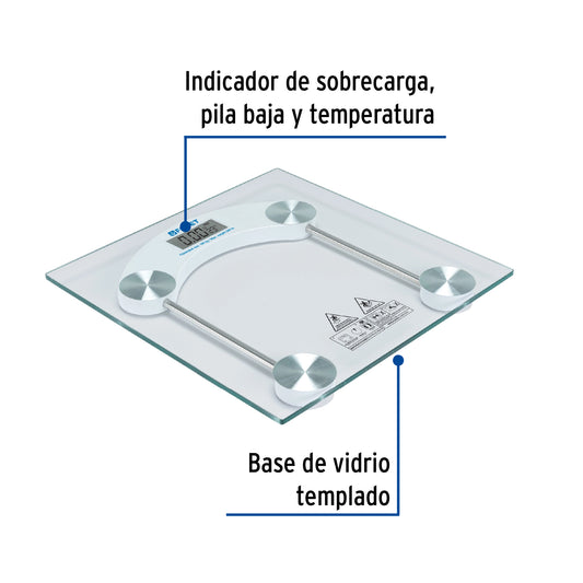 Báscula digital 180 kg para baño, FOSET