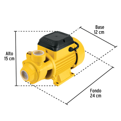 Bomba periférica 1/2 HP, altura máx. 20 m, uso agrícola, PRETUL