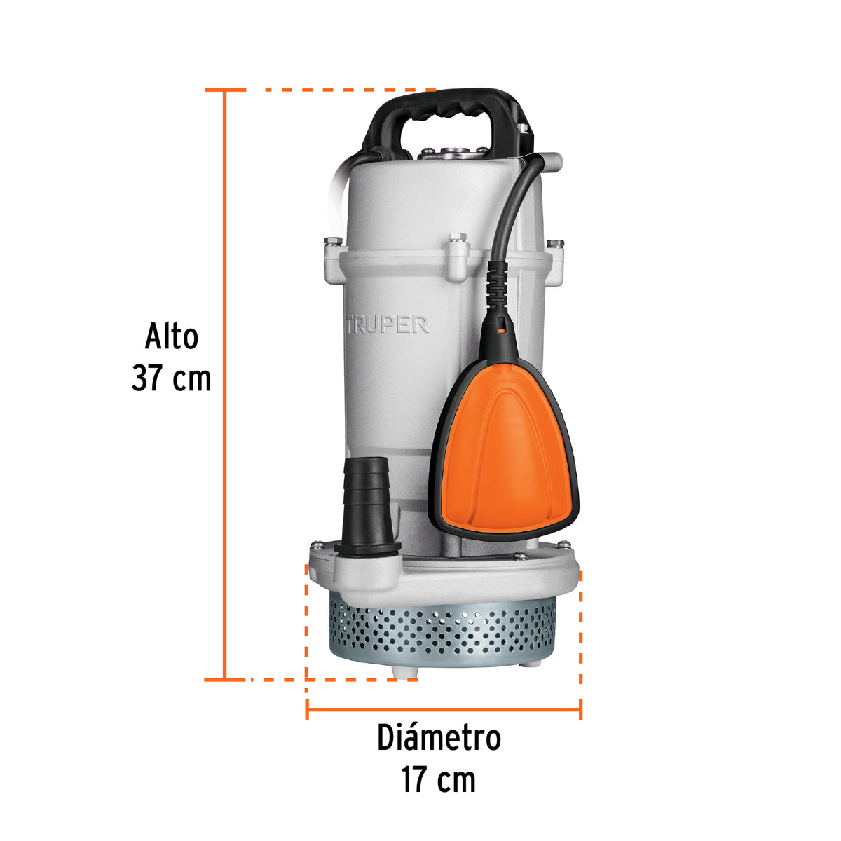 Bomba sumergible cubierta de aluminio, agua limpia, 1 HP