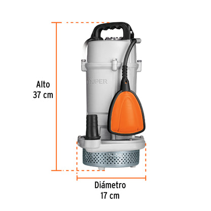 Bomba sumergible cubierta de aluminio, agua limpia, 1 HP