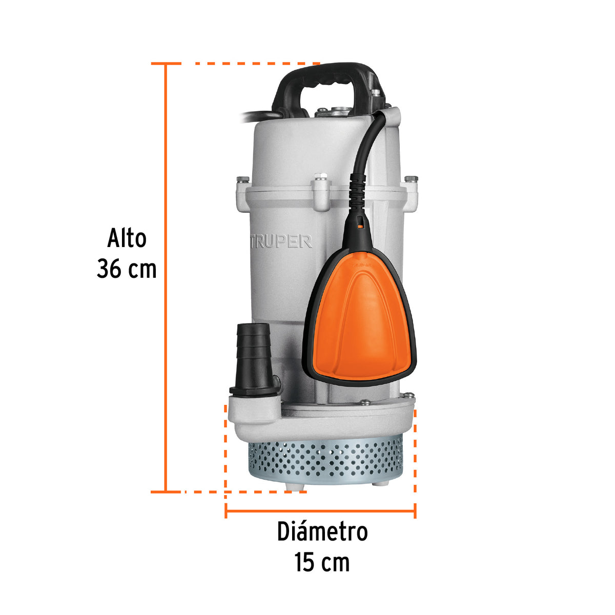 Bomba sumergible cubierta de aluminio, agua limpia, 3/4 HP