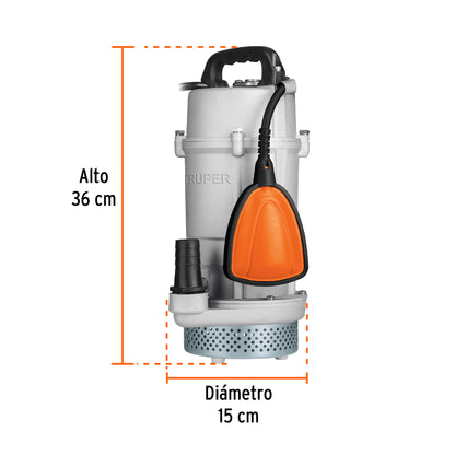Bomba sumergible cubierta de aluminio, agua limpia, 3/4 HP