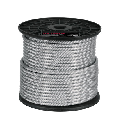 Metro cable flexible 1/4” acero 7x19 recubierto PVC, 75 m, FIERO