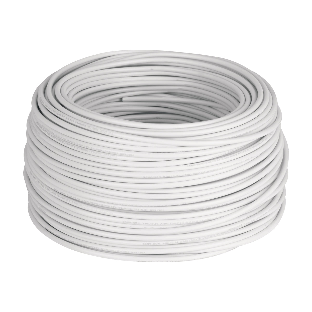 Caja con 100 m de cable THHW-LS 10 AWG blanco, Volteck