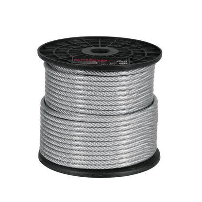 Metro cable flexible 3/16” acero 7x19 recubierto PVC, 75 m, FIERO