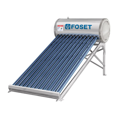 Calentador solar de agua, 12 tubos, 150 L, 4 personas, FOSET