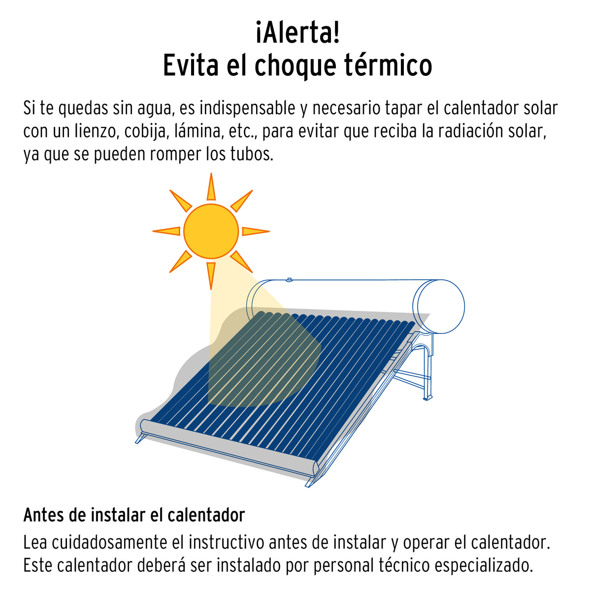 Calentador solar de agua, 15 tubos, FOSET