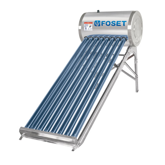 Calentador solar de agua, 8 tubos, FOSET