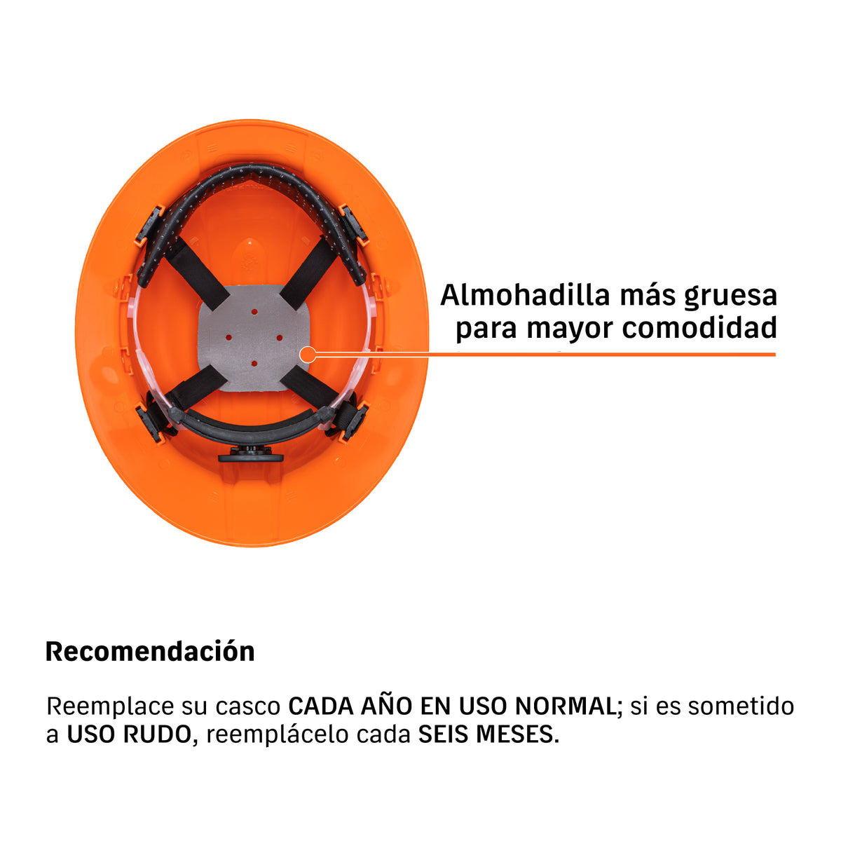 Casco de seguridad ala ancha, naranja, TRUPER