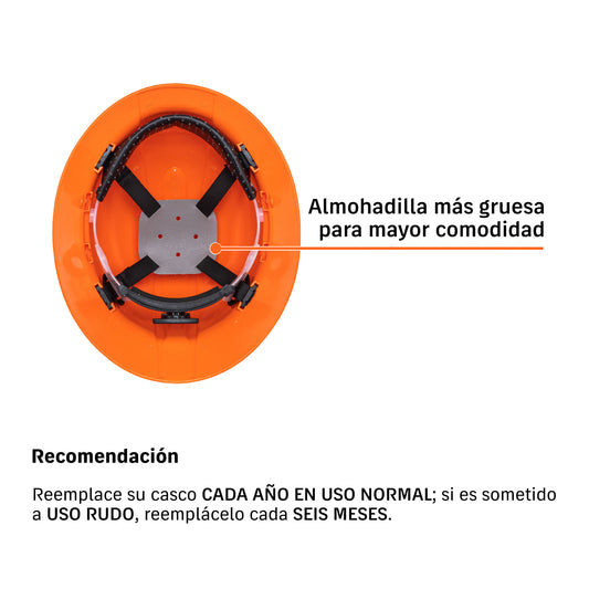 Casco de seguridad ala ancha, naranja, TRUPER