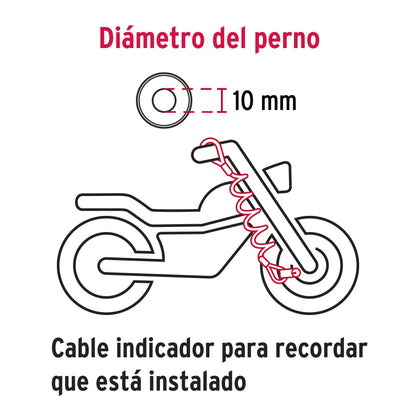 Candado para freno de disco de motocicleta, 10 mm, llave de disco, HERMEX
