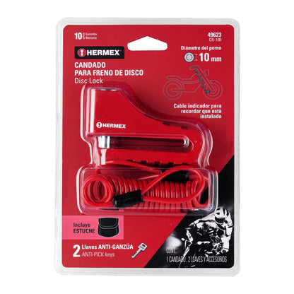 Candado para freno de disco de motocicleta, 10 mm, llave de disco, HERMEX