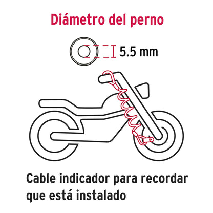 Candado para freno de disco de motocicleta, 5.5 mm, llave de disco, HERMEX