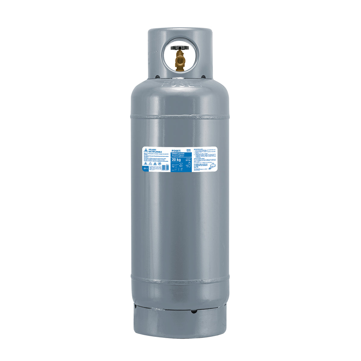 Cilindro portátil para gas LP, 20 kg, FOSET