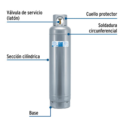 Cilindro portátil para gas LP, 30 kg (66 lb), FOSET