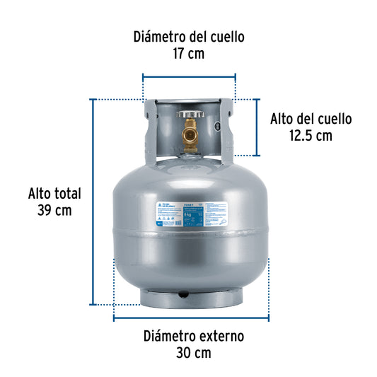 Cilindro portátil para gas LP, 6 kg, FOSET