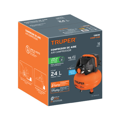 Compresor libre de aceite, 24 L, 2-2/3 HP, 127 V