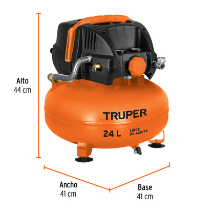 Compresor libre de aceite, 24 L, 2-2/3 HP, 127 V