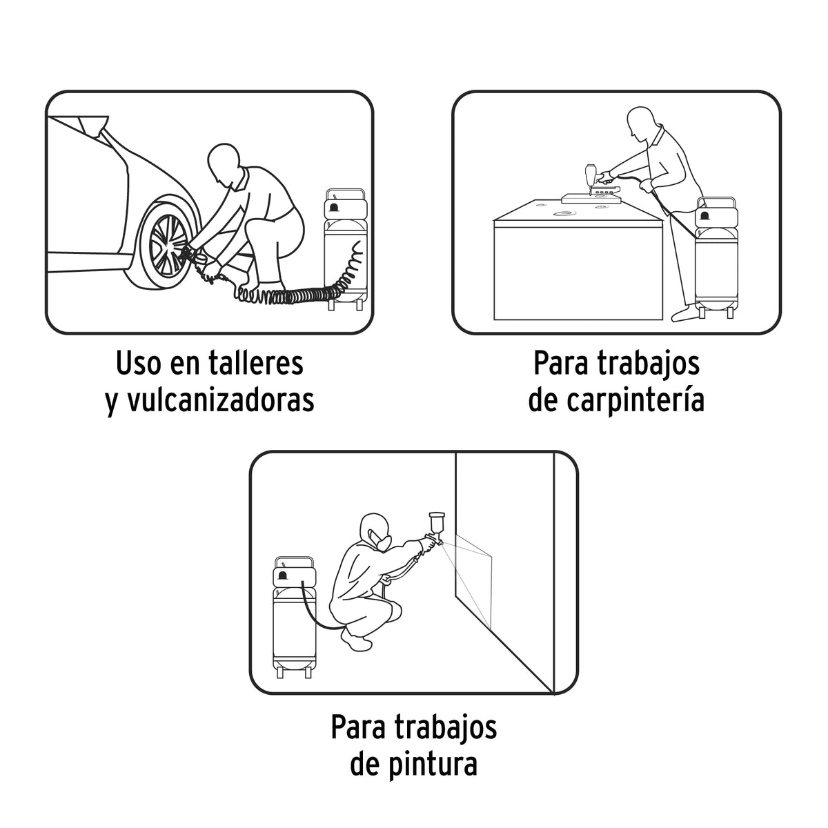 Compresor libre de aceite, 30 L, 3 HP, vertical, 127 V