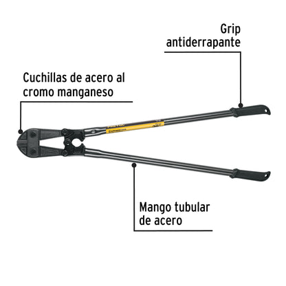 Cortapernos 36”, mango tubular, PRETUL