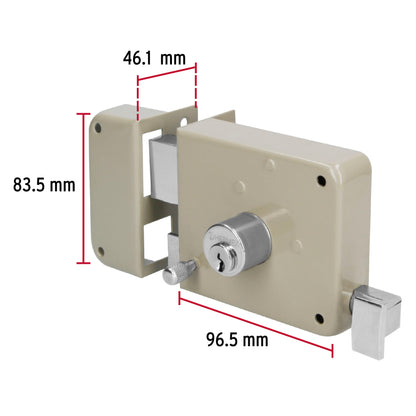 Cerradura de sobreponer izquierda, instala-fácil, caja, HERMEX BASIC
