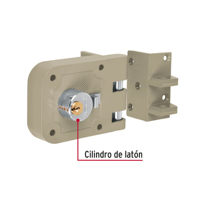 Cerradura de sobreponer para puerta corrediza, instala-fácil, derecha, HERMEX