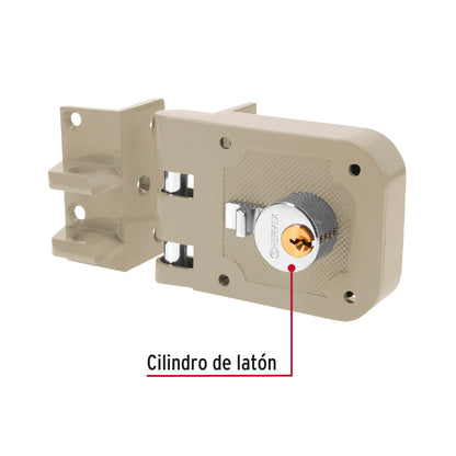 Cerradura de sobreponer para puerta corrediza, instala-fácil, izquierda, HERMEX