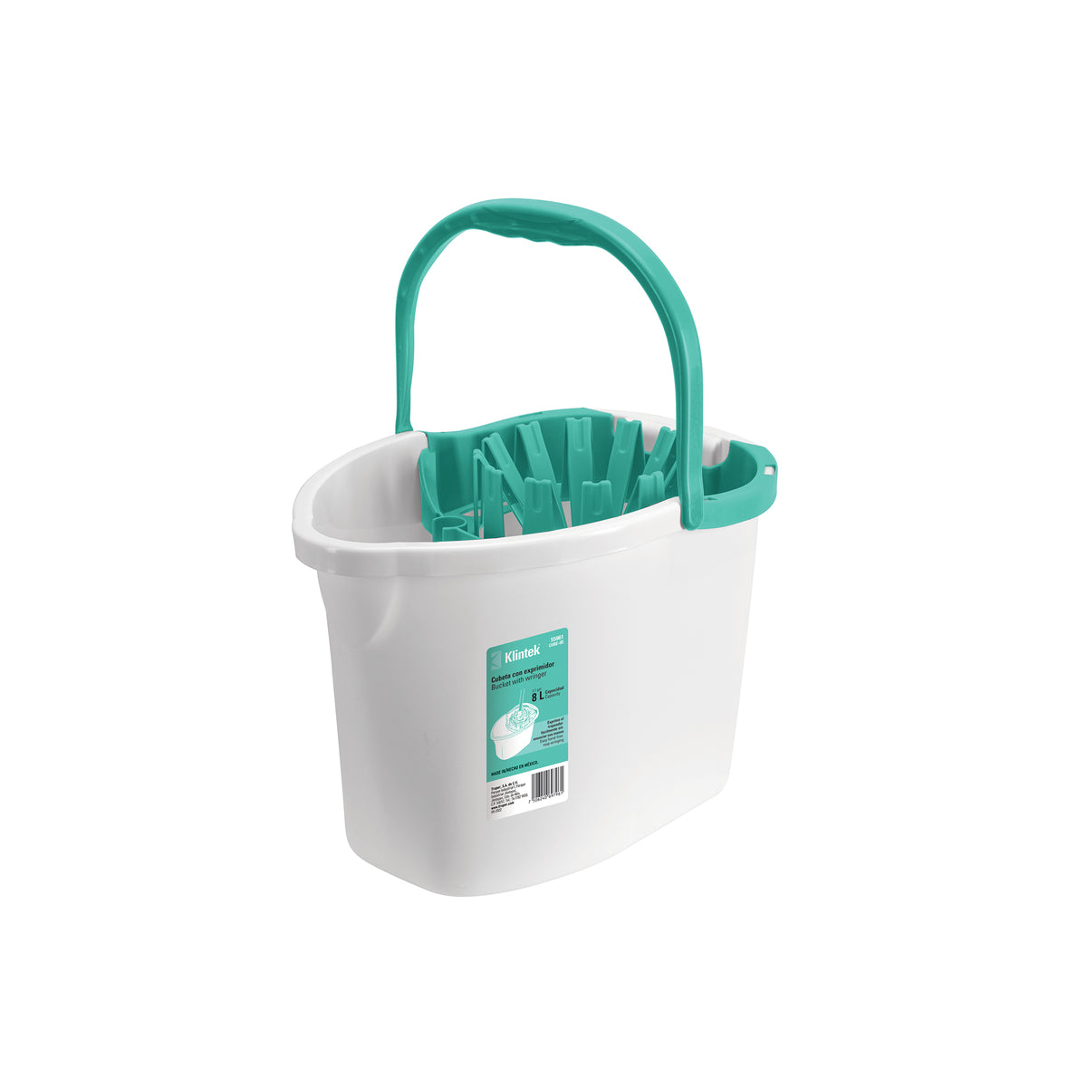 Cubeta plástica con exprimidor, 8 L, KLINTEK