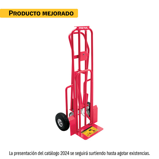Diablo de carga convertible 3 en 1, 270 kg, ruedas neumáticas