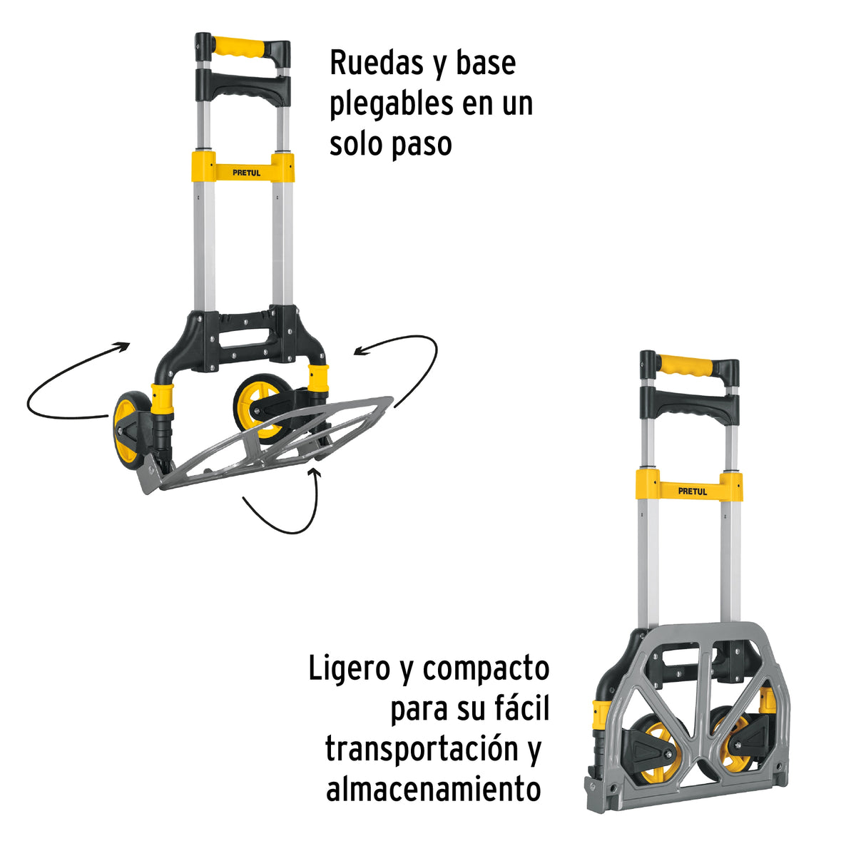 Diablo de carga plegable de acero, 60 kg, PRETUL