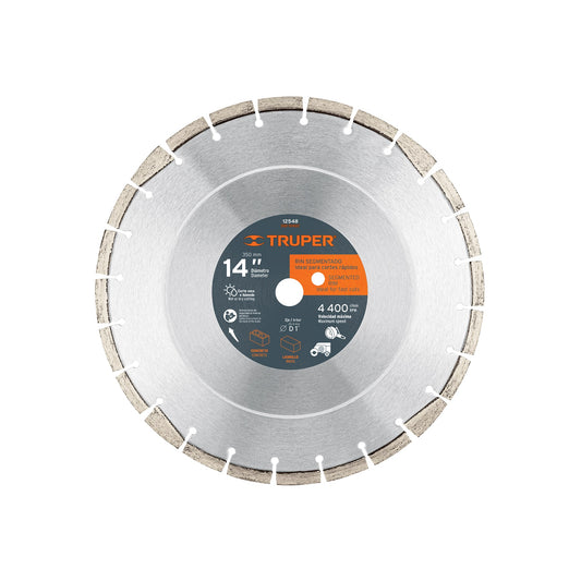 Disco de diamante 14” x 2.8 mm para ladrillo y concreto