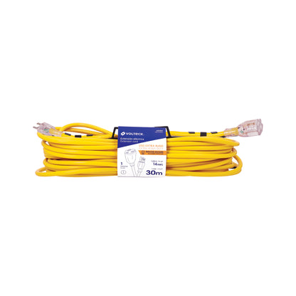 Extensión reforzada aterrizada 30 m, 3 x 14 AWG, Volteck