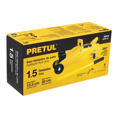 Gato hidráulico de patín 1.5 t, 32 movimientos, PRETUL