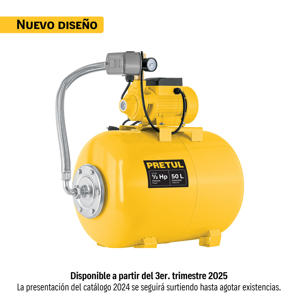 Equipo hidroneumático 50 L, bomba periférica 1/2 HP, PRETUL