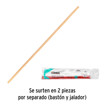 Jalador base plástico de 40 cm, con bastón de madera, KLINTEK