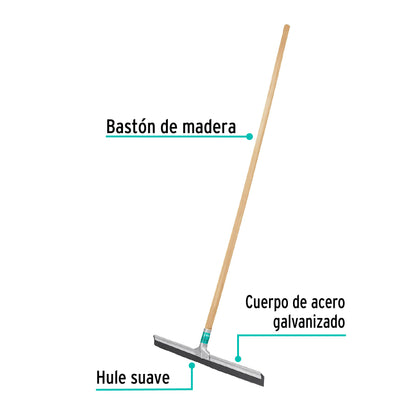 Jalador base acero galvanizado de 50 cm, con bastón de madera, KLINTEK