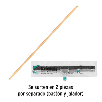 Jalador base acero galvanizado de 50 cm, con bastón de madera, KLINTEK
