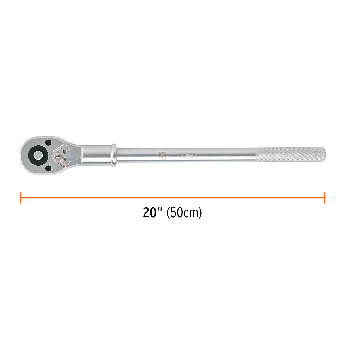 Matraca 3/4”, cabeza de pera, reversible y liberación rápida